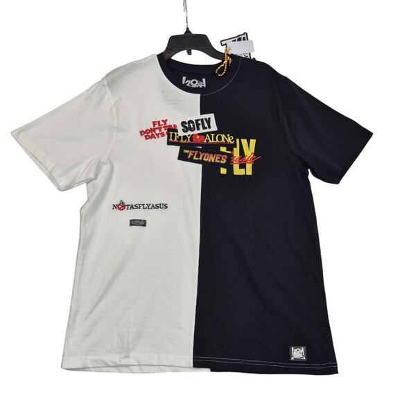 Born Fly Men's T-Shirt Size XL Born Studios Short Sleeve Cotton Black White (63) - Picture 1 of 12